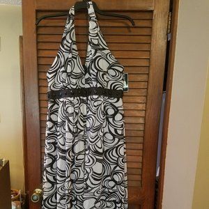 Black & white halter dress